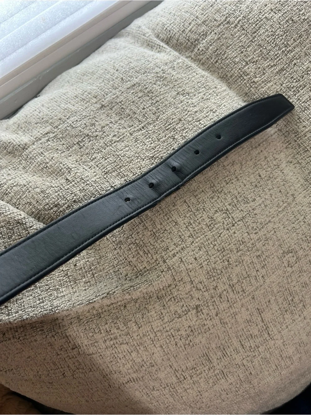 Coach Men’s Size 44 Black Leather Dress Belt with Silver Buckle